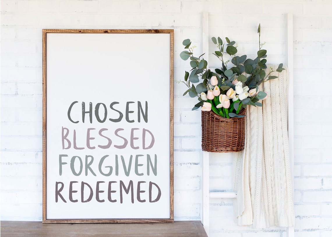 Chosen Blessed Forgiven Redeemed Easter Decor