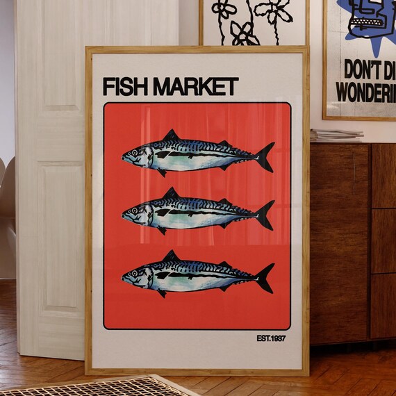 Fish Market Print For Bedroom Wall Art Poster Cool Posters Gift Women Men