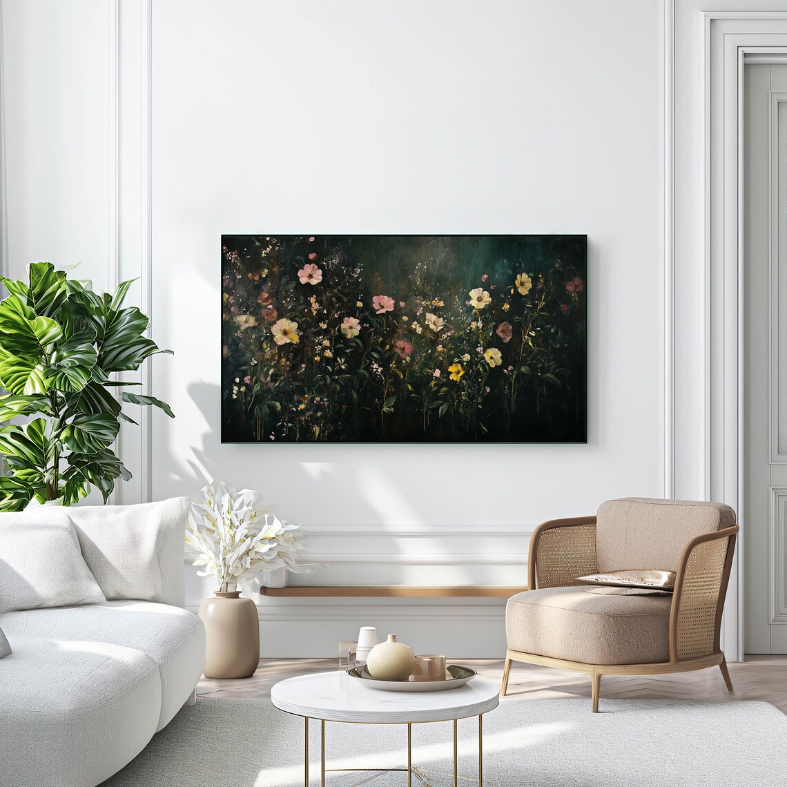 Floral Art Frame TV, Dark Academia Wildflower Print - Image 2