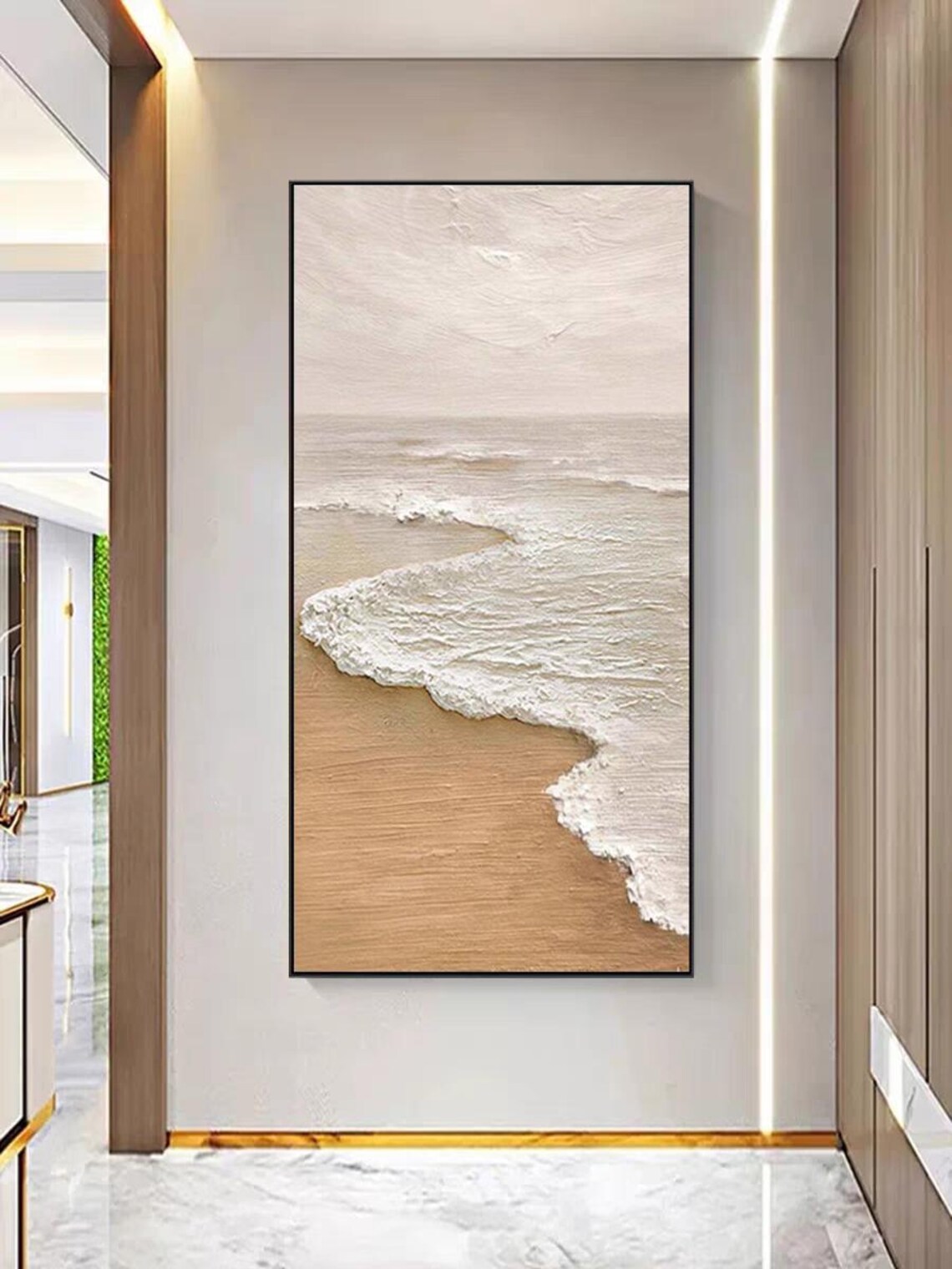 Modern Ocean Waves Abstract Seascape Art Print - Image 3
