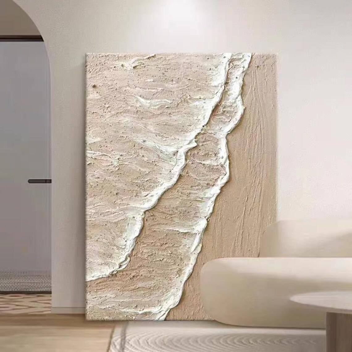 Sea Waves on Beach, Abstract Seascape Wall Art Print - Image 2