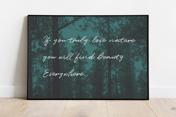 Nature Quote Print Travel Poster Inspirational Wall Art Typography I Tree Forest Canary Islands I Instant Modern Decor