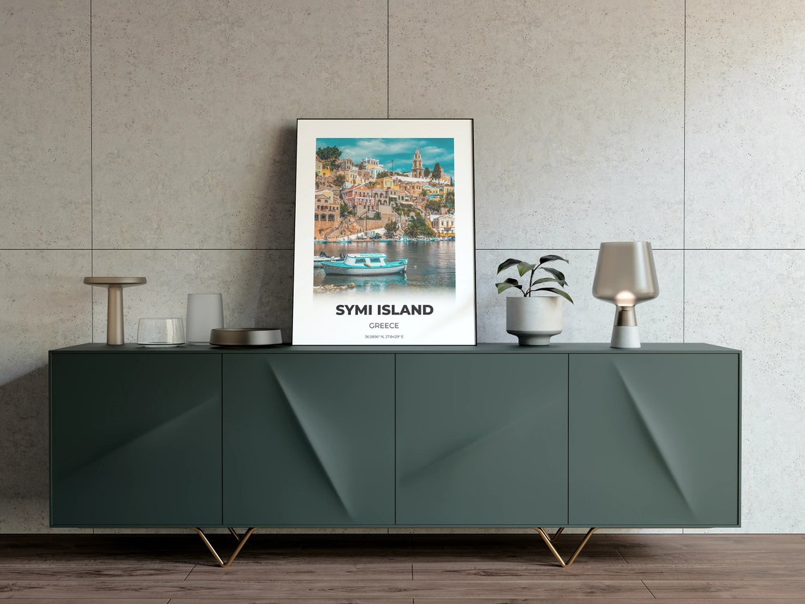 Symi Island Greece Colorful Harbor Town Boat Photography Poster - Image 3