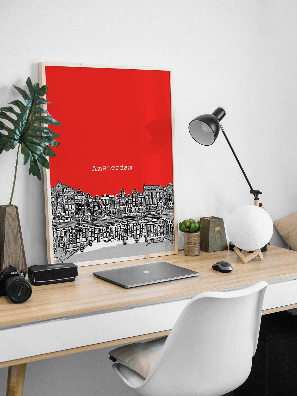 Amsterdam Skyline Travel Poster, Holland City Print - Image 2