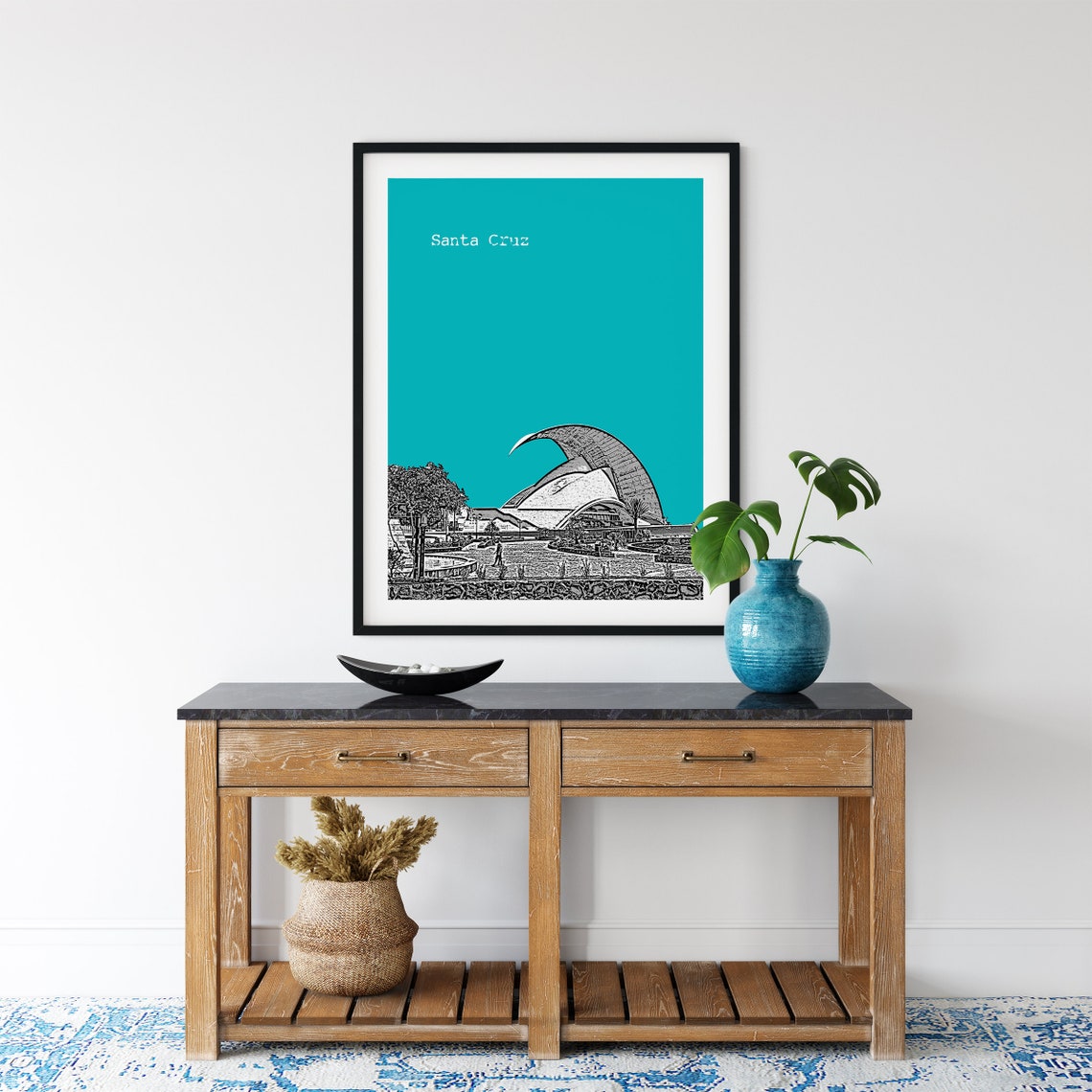 Santa Cruz Tenerife Sail Hall Color Block Poster Custom Sky Color - Image 3