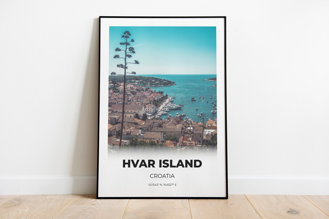 Croatia Travel Poster, Abstract Modern Wall Art