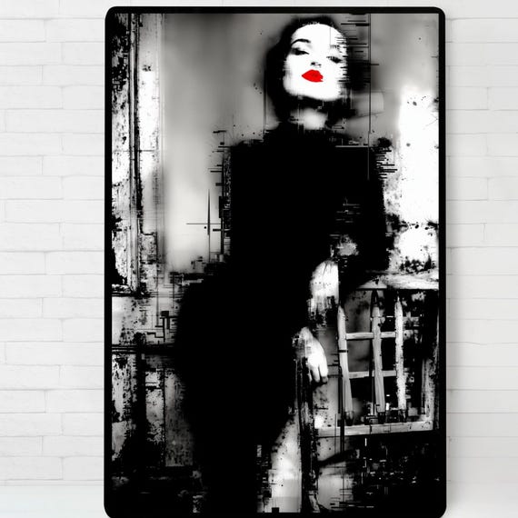 Woman In Red Lipstick Poster Minimalist Illustration