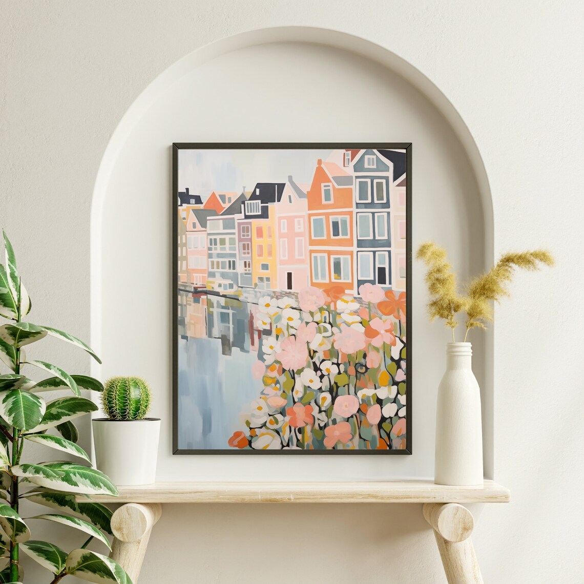 Amsterdam City Travel Poster, Canal Houses Netherlands - Image 3