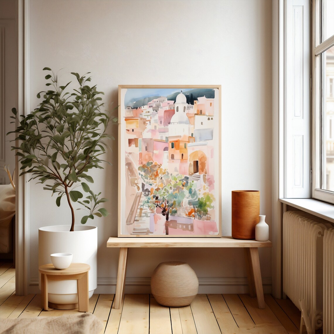 Capri Italy Watercolor Travel Poster, Art Print - Image 2