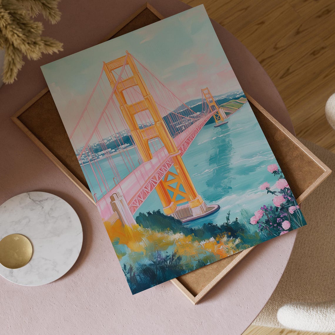Golden Gate Bridge Poster, Pastel San Francisco Cityscape - Image 4