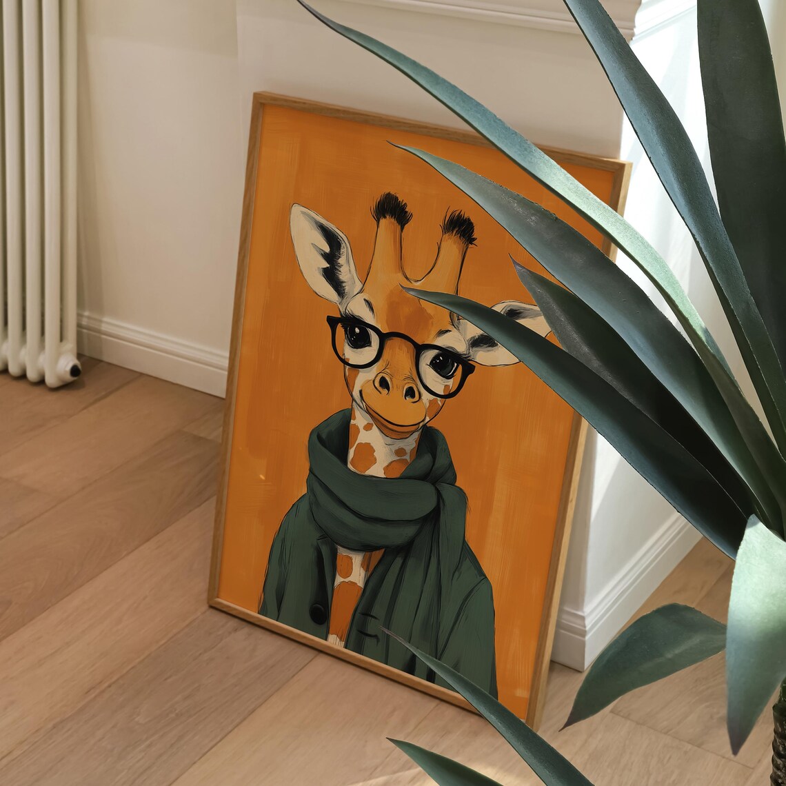 Stylish Giraffe, Quirky Humorous Animal Illustration - Image 3
