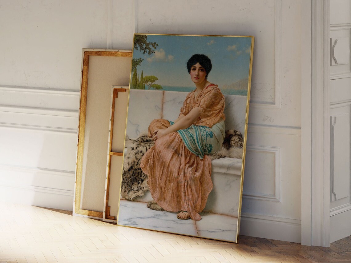 The Time Of Sappho John William Godward Famous Painting Classic Painting Museum Quality Print Vintage Wall Art Vintage Print - Image 2