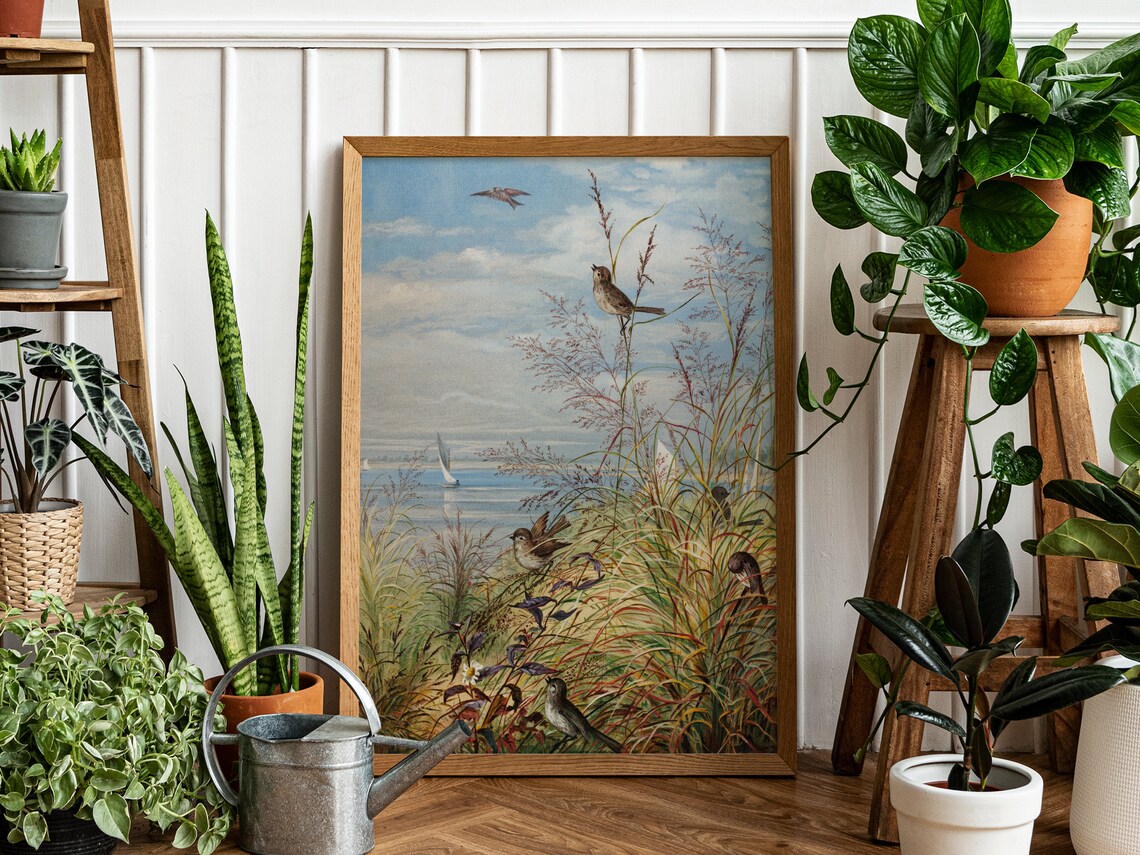 September by Fidelia Bridges, Vintage Birds Poster