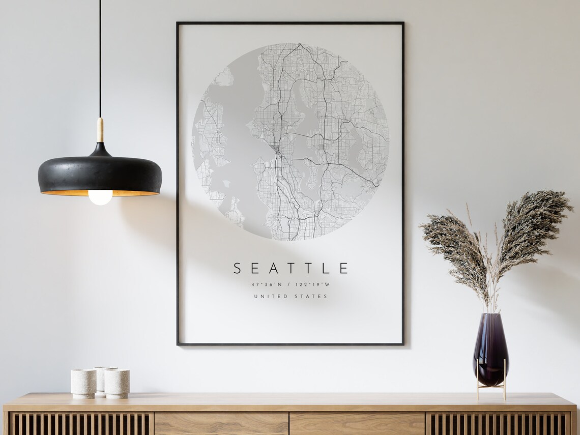 Seattle Map Print, Minimalist City Map Poster - Image 3