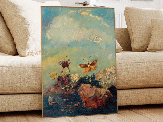 Butterflies Odilon Redon Famous Painting Classic Painting Museum Quality Print Vintage Wall Art Vintage Print