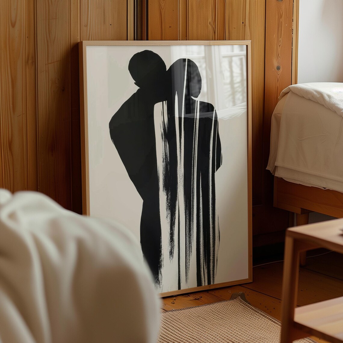 Minimalist Couple Art Print, Abstract Love Artwork - Image 2