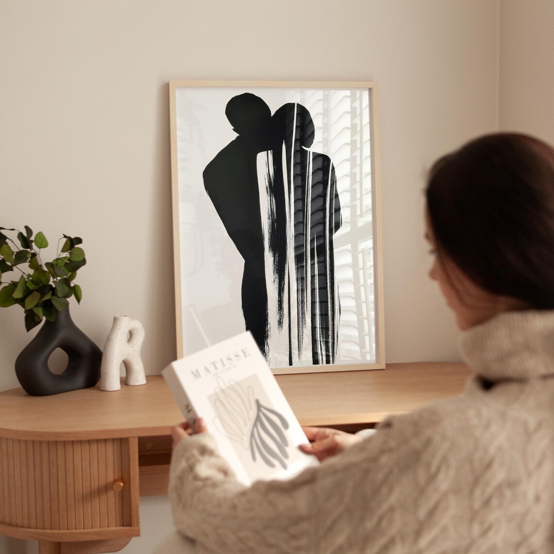 Minimalist Couple Art Print, Abstract Love Artwork - Image 3