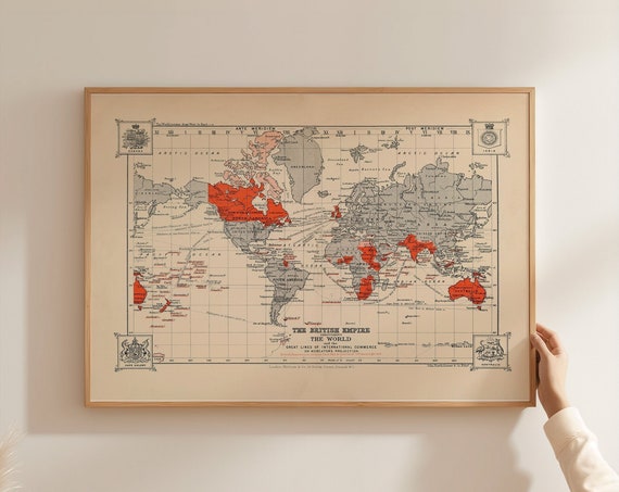 British Empire World Map, Historical Map Poster