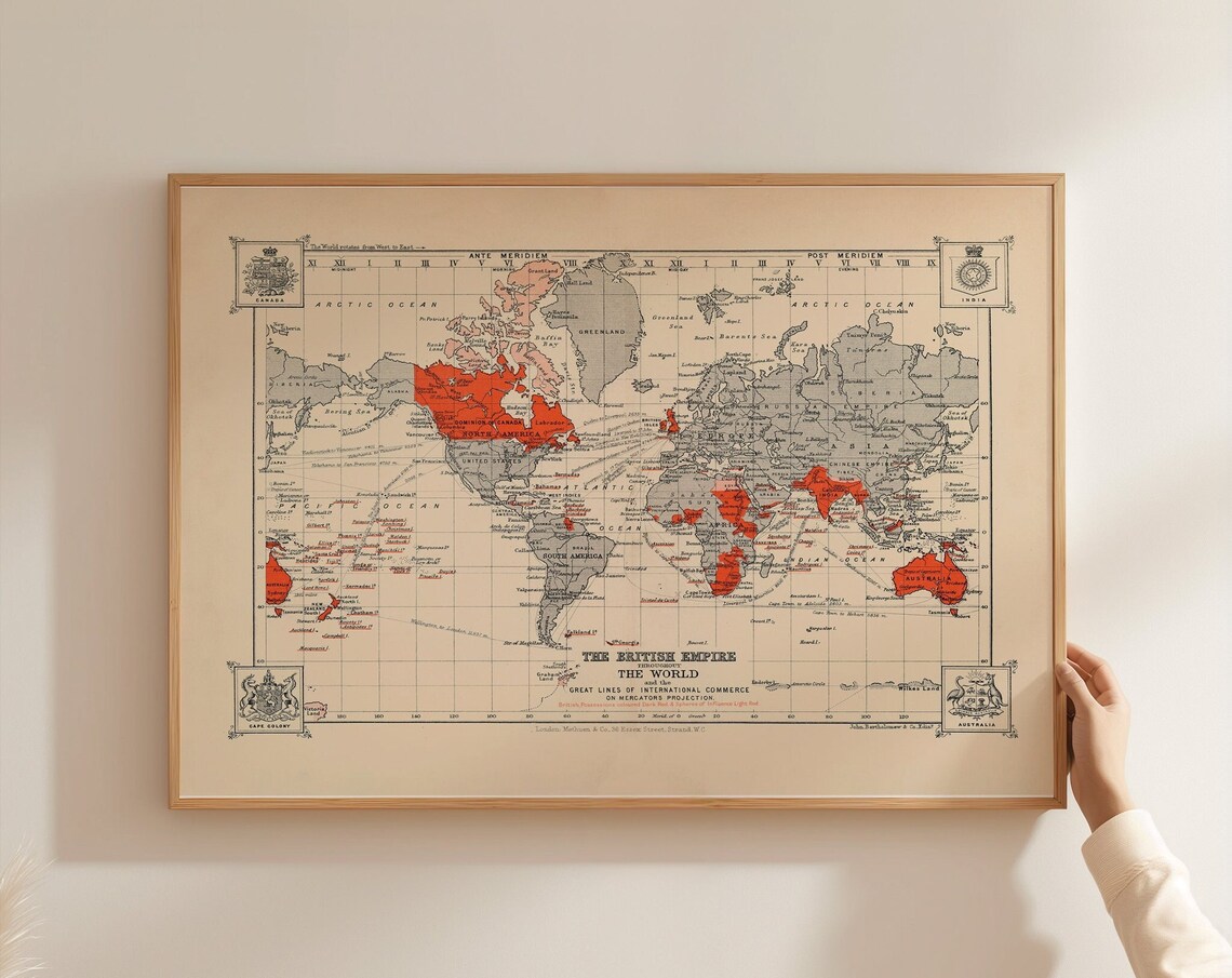 British Empire World Map, Historical Map Poster