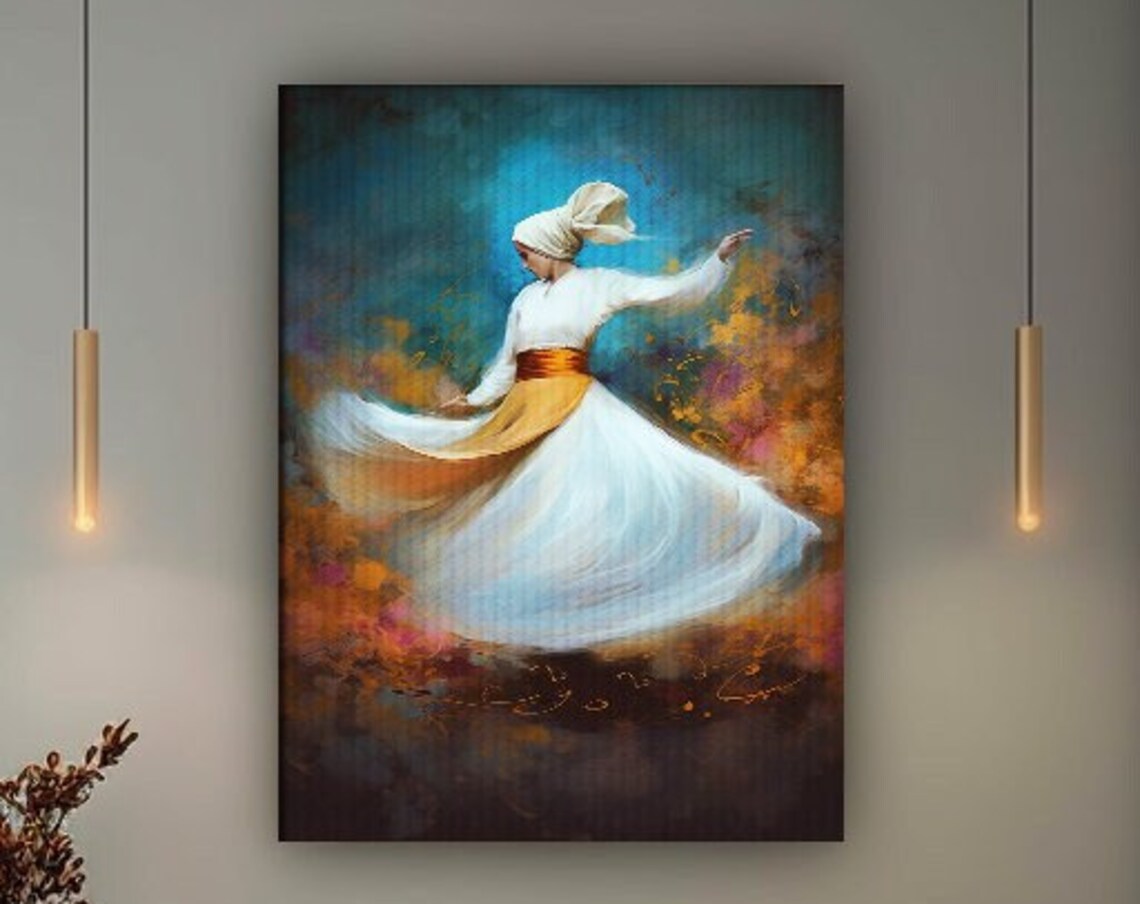 Woman Whirling Dervish, Mevlana Sufi Art Print