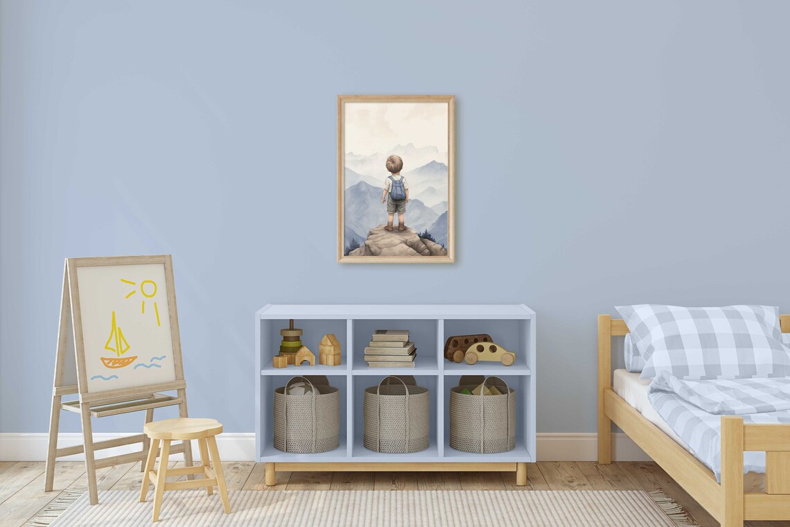 Boy Adventure Nursery Mountain Nature Art Print - Image 2