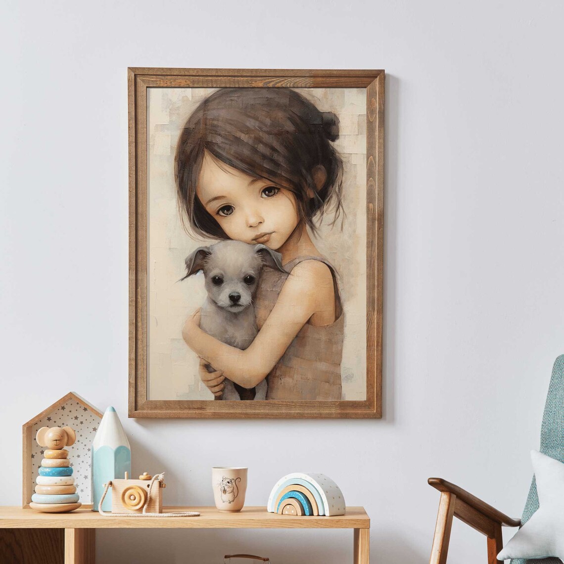 Dog Nursery Decor For Girls Room Art Print - Image 2