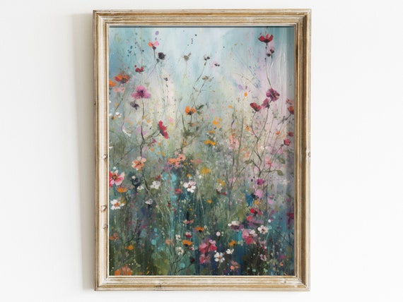 Wildflower Meadow Vintage Floral Art Print