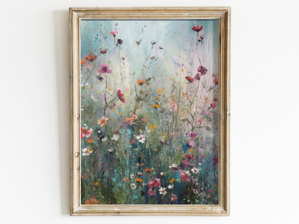 Wildflower Meadow Vintage Floral Art Print