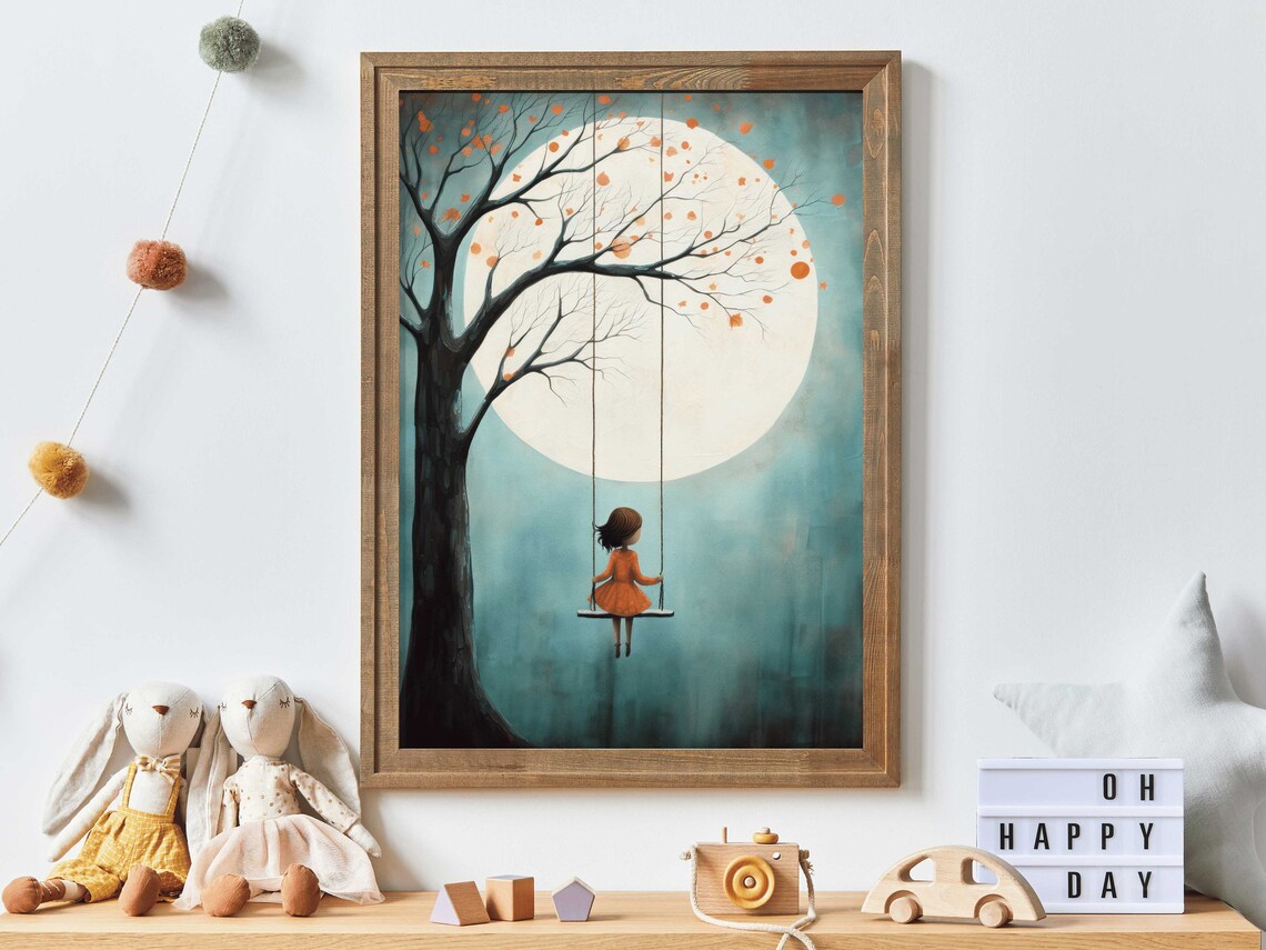 Whimsical Girls Room Decor Art Print, Nursery Wall Art