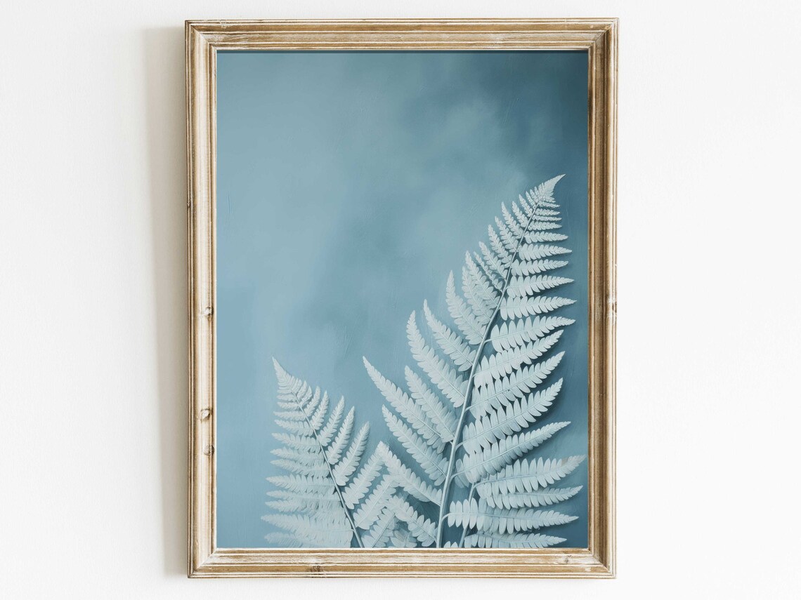 Fern Botanical Wall Art, Rustic Vintage Art Print