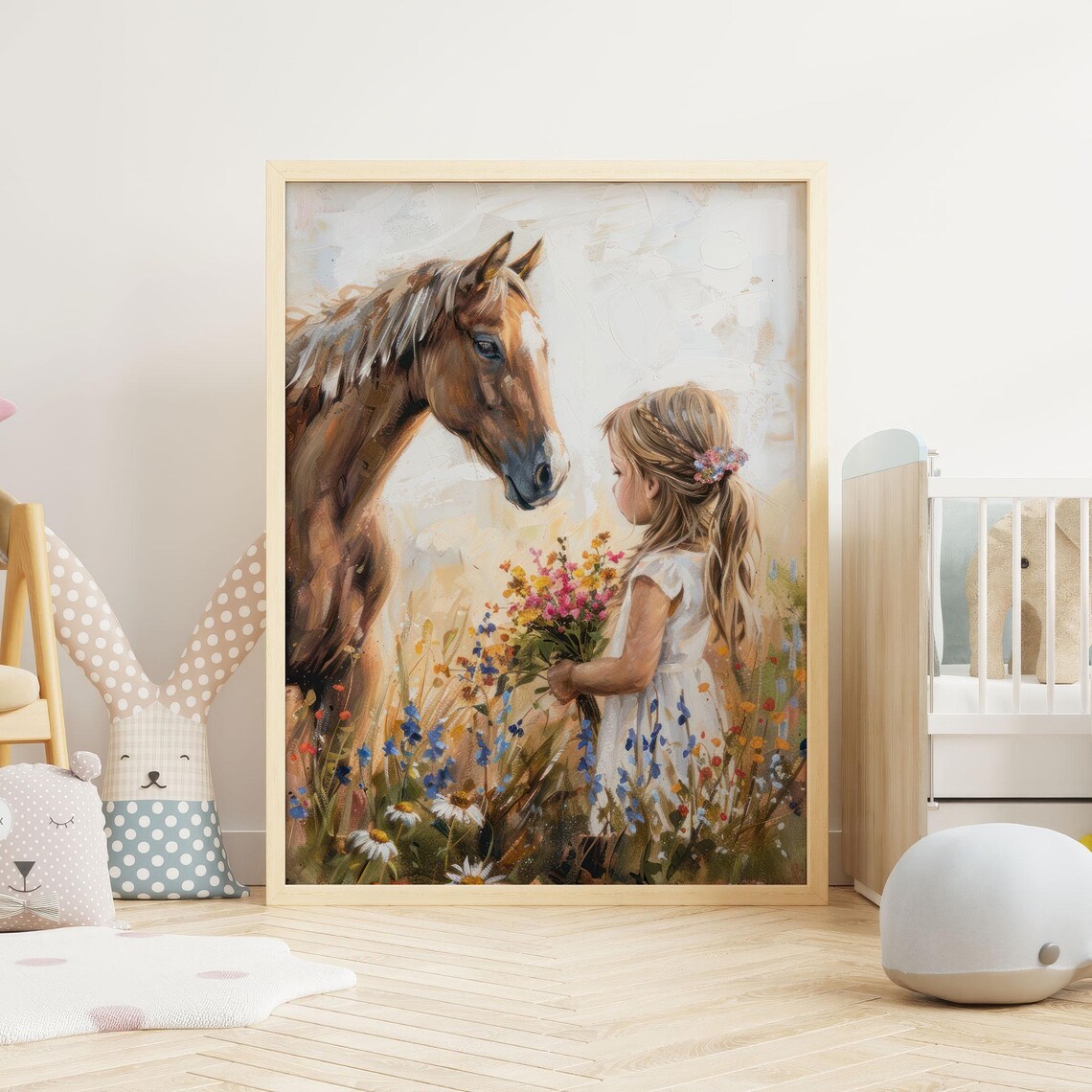 Horse Nursery Art Print, Rustic Girl Room Decor - Image 4