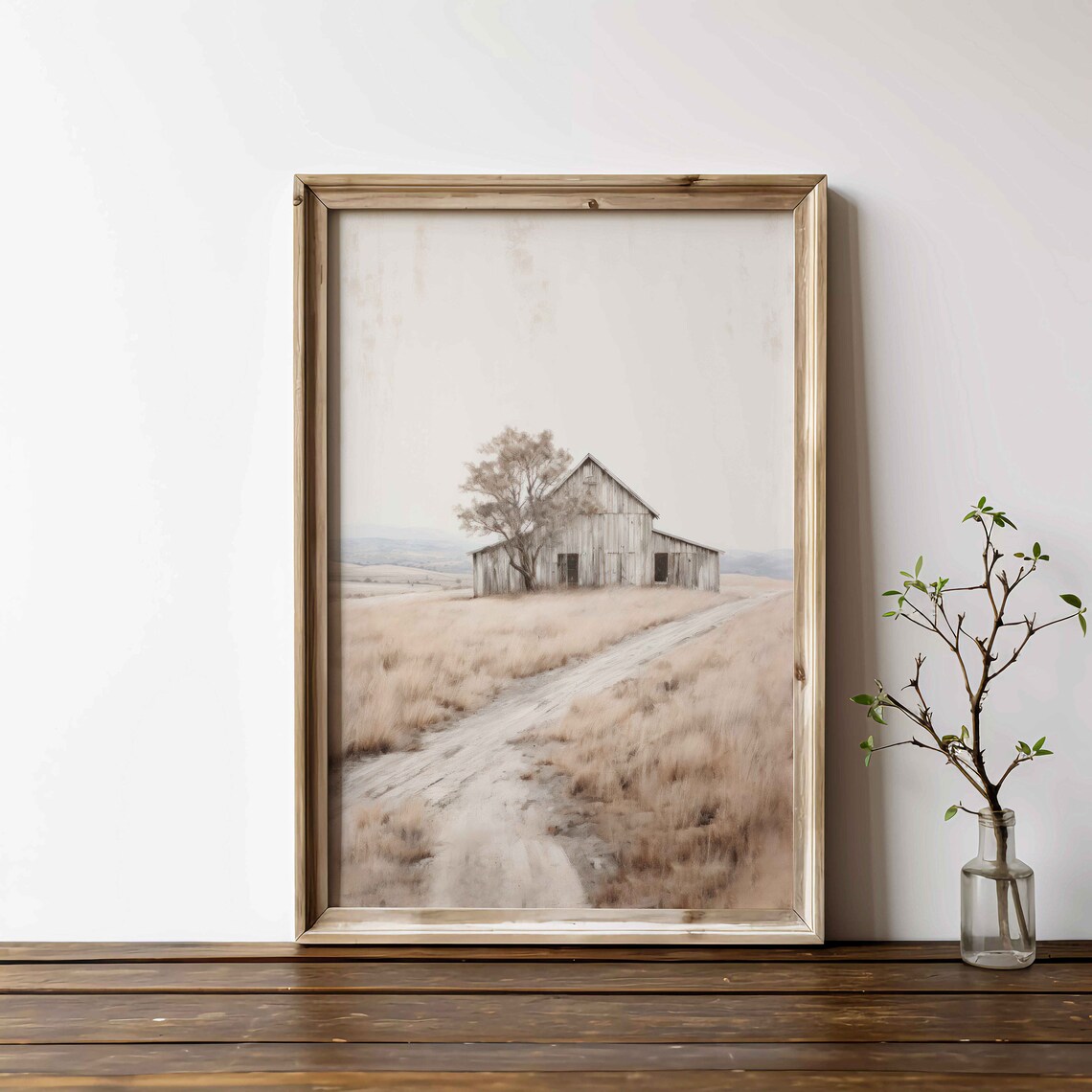 Old Barn Print, Rustic Farmhouse Wall Art