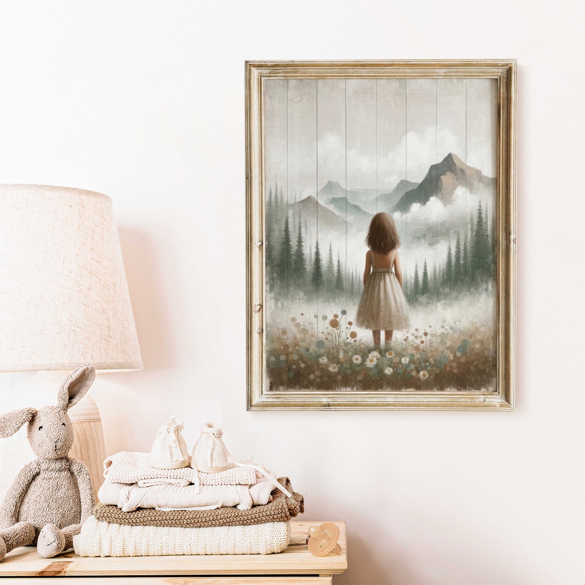 Girl Adventure Print Mountain Nursery Art Adventure Nursery Decor Girl Toddler Room Decor Girls Room Wall Art Girl Wall Art - Image 2