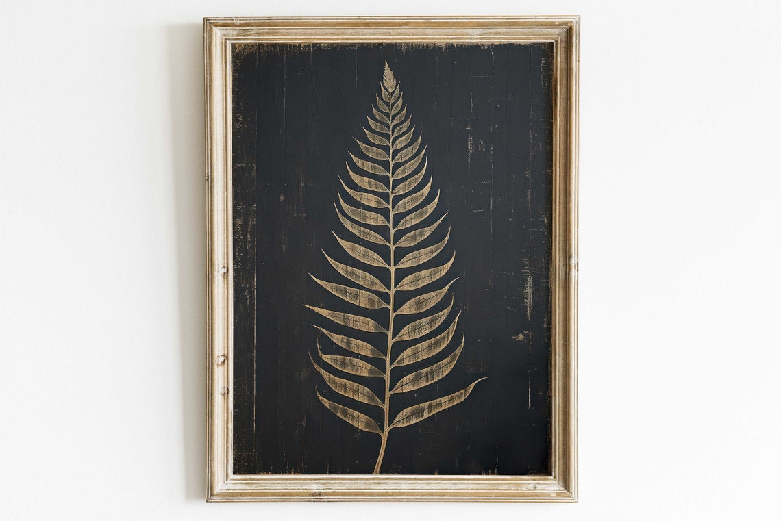 Fern Frond Botanical Rustic Art Print
