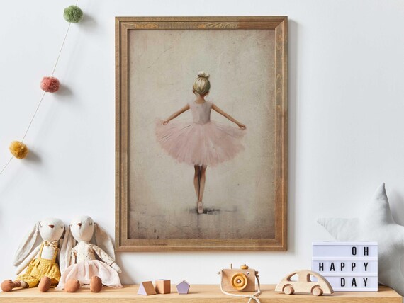 Little Ballerina In Pink Tutu Viewed From Behind Nursery Poster