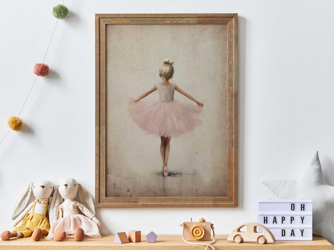 Little Ballerina In Pink Tutu Viewed From Behind Nursery Poster