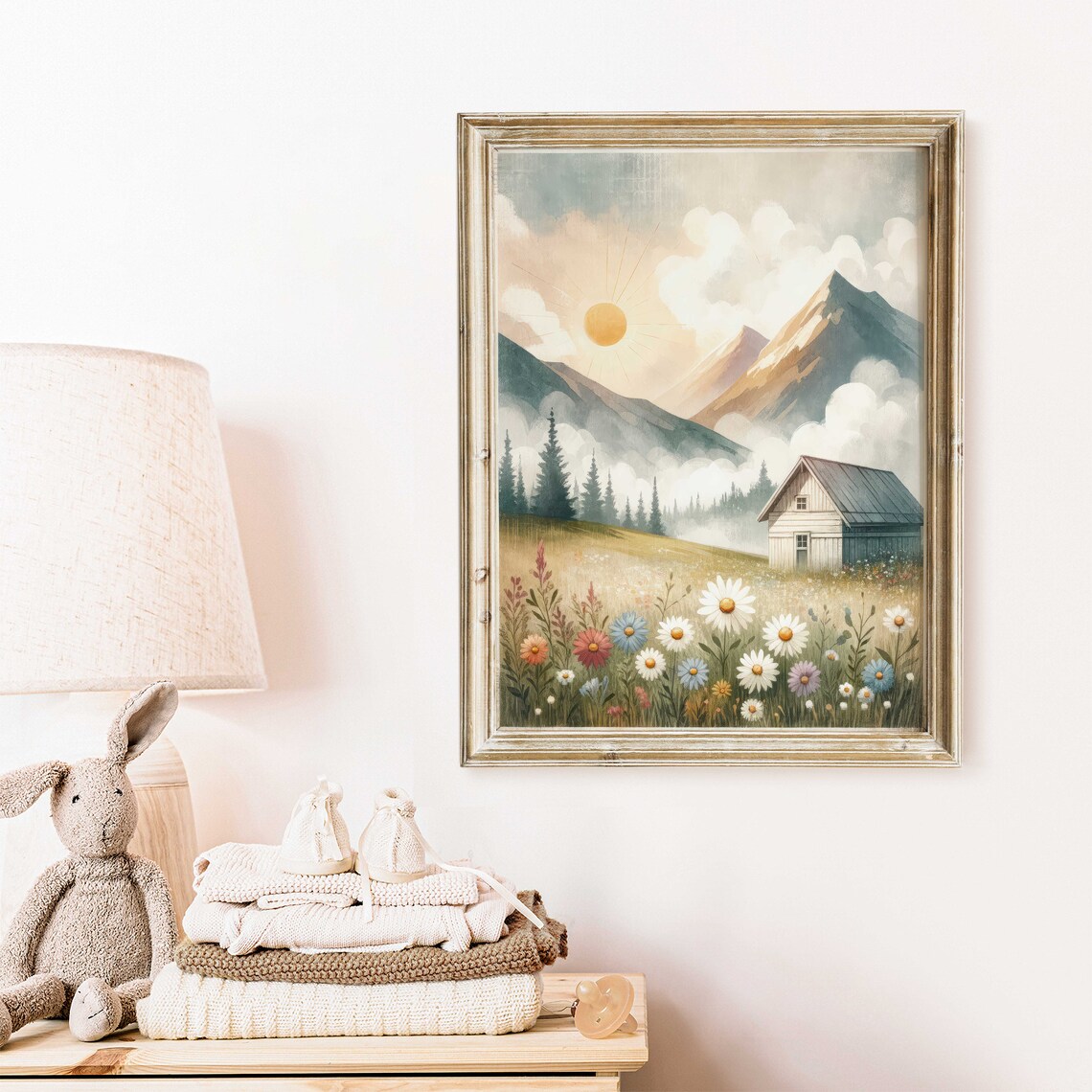 Whimsical Mountain Nursery Landscape Art Print - Image 2