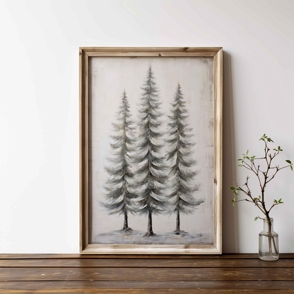 Pine Tree Vintage Forest Art Print, Christmas Decor - Image 5