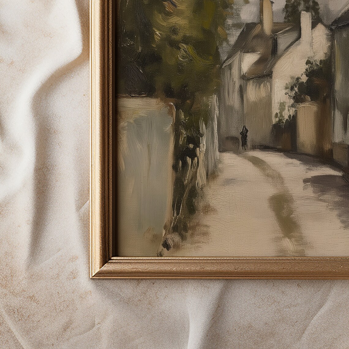 Rustic European Village Landscape, Vintage Art Print - Image 2