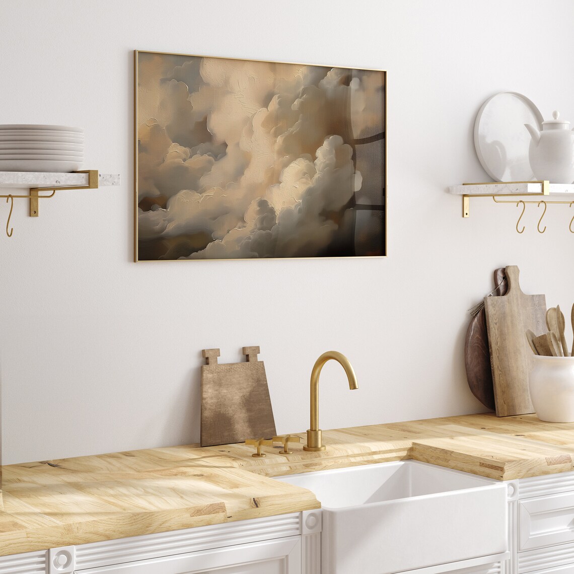 Moody Cloud Study Vintage Wall Art Print - Image 4