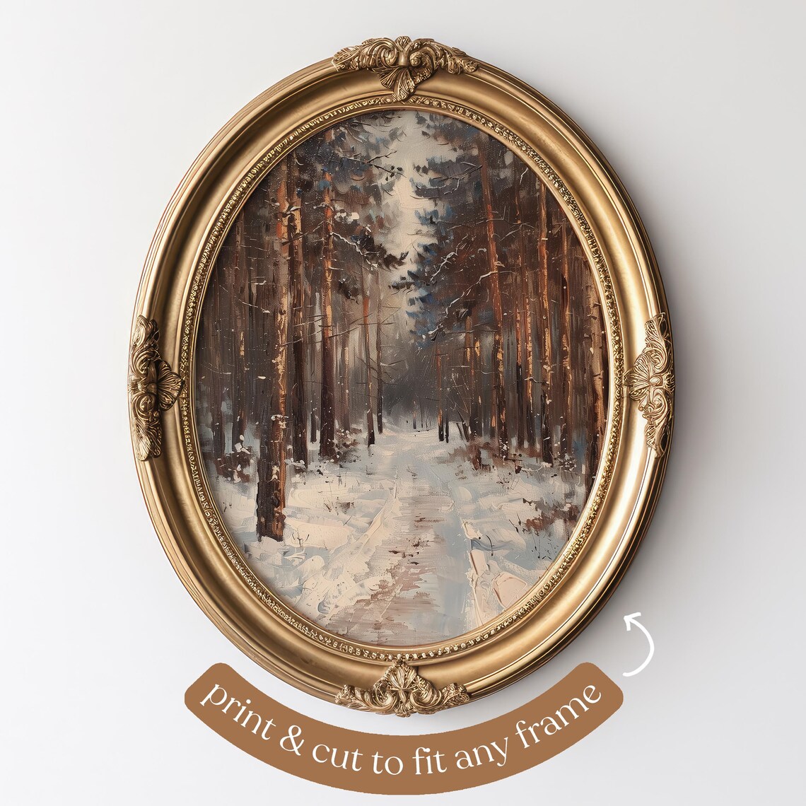 Winter Forest Vintage Style Wall Art Print - Image 4