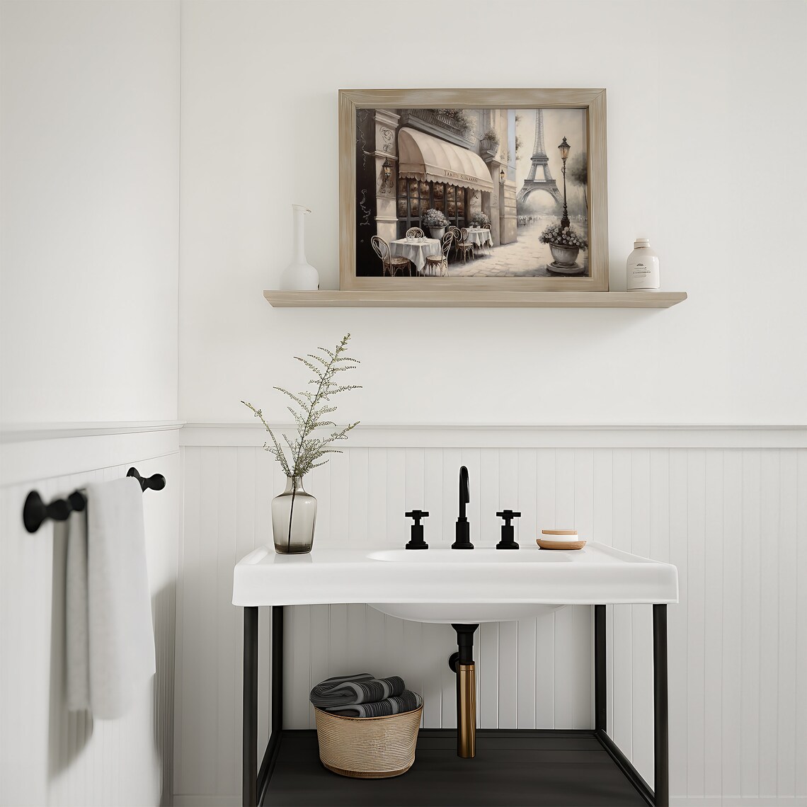 Romantic Paris Art Print, French Cafe Floral Decor - Image 5