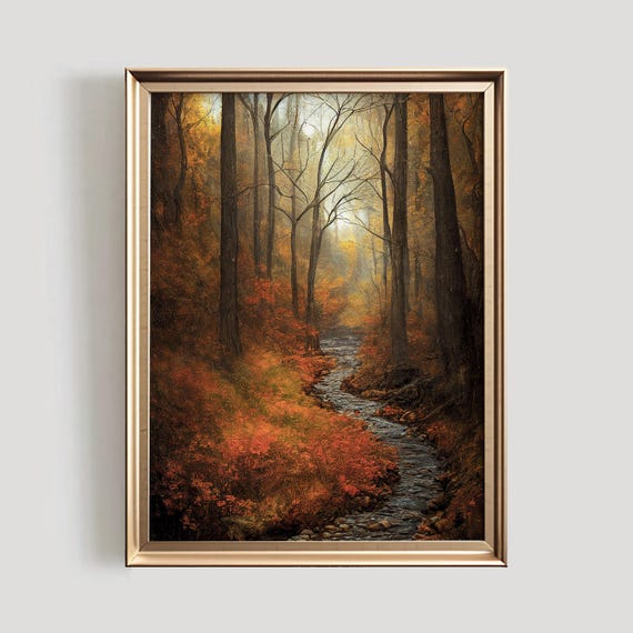 Autumn Forest Print, Fall Home Decor Wall Art