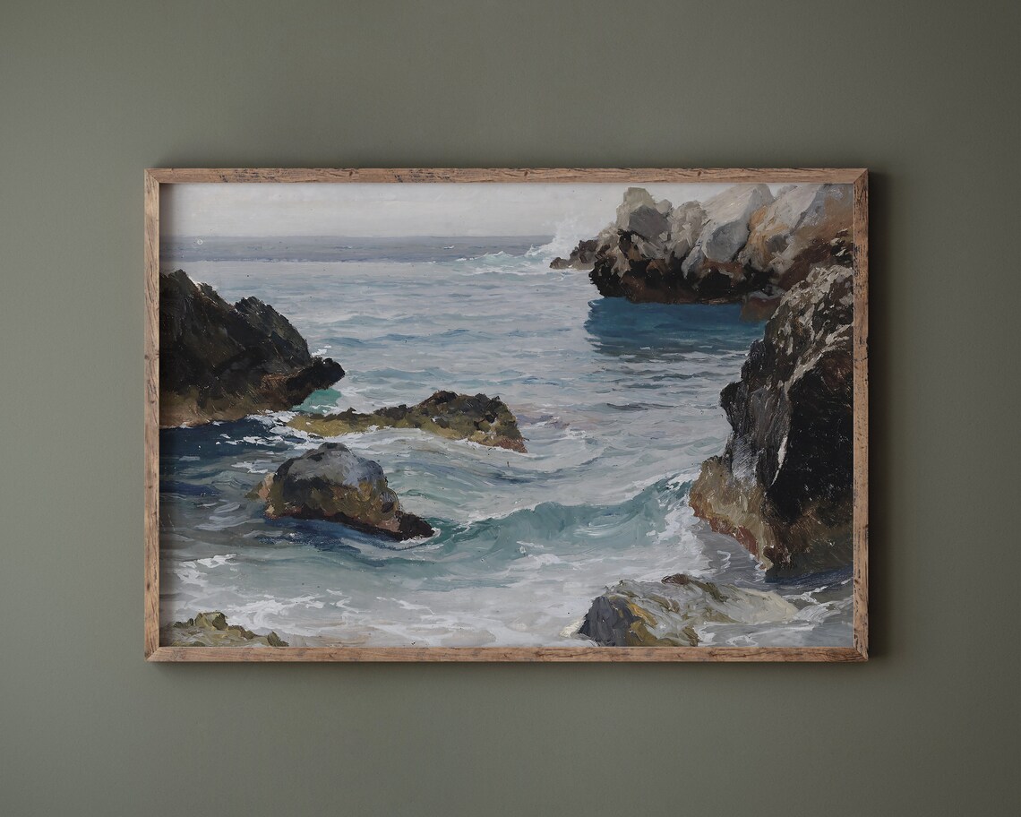 Ocean Waves Vintage Seascape Wall Art Print - Image 3