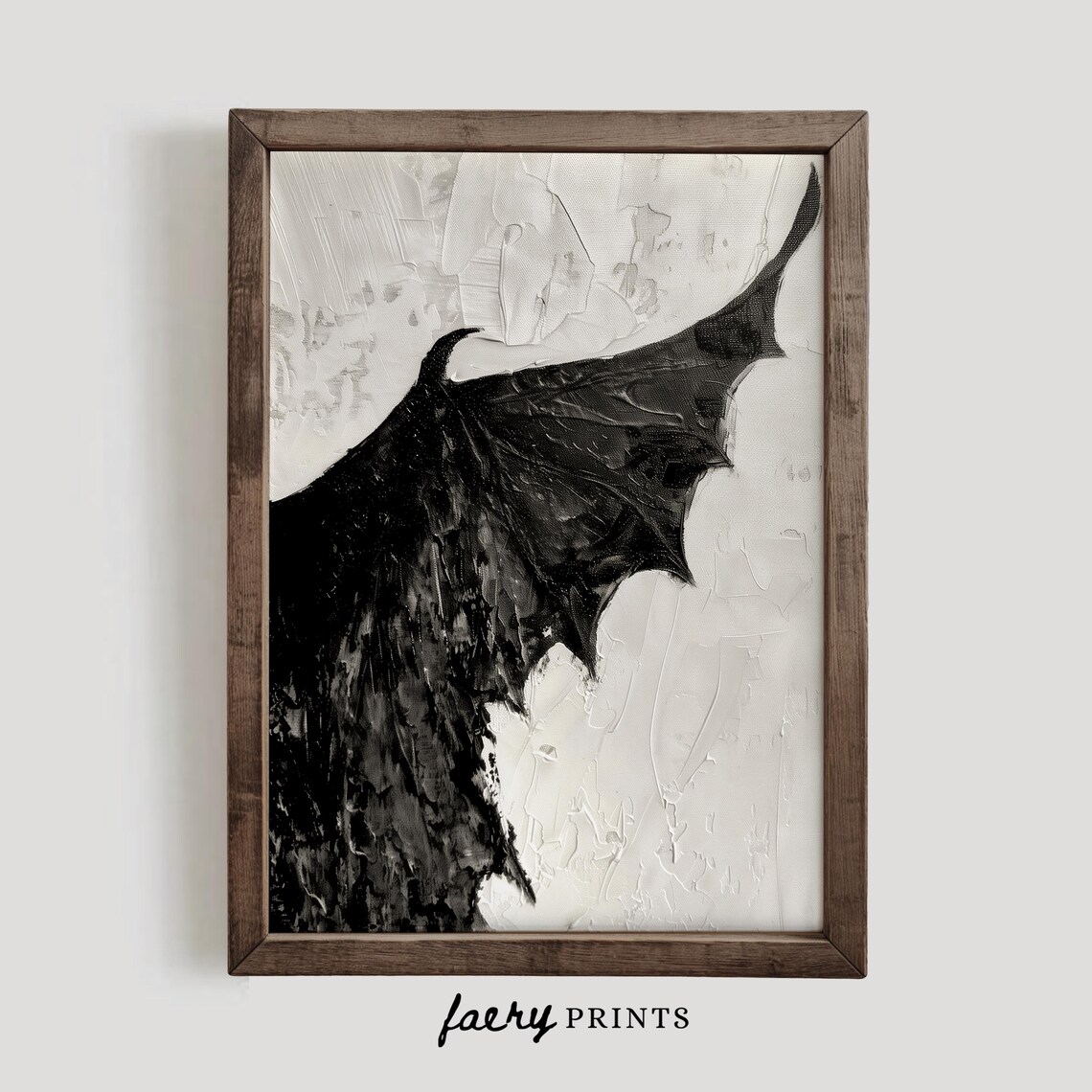 Bat Wings Halloween Dark Moody Art Print - Image 2