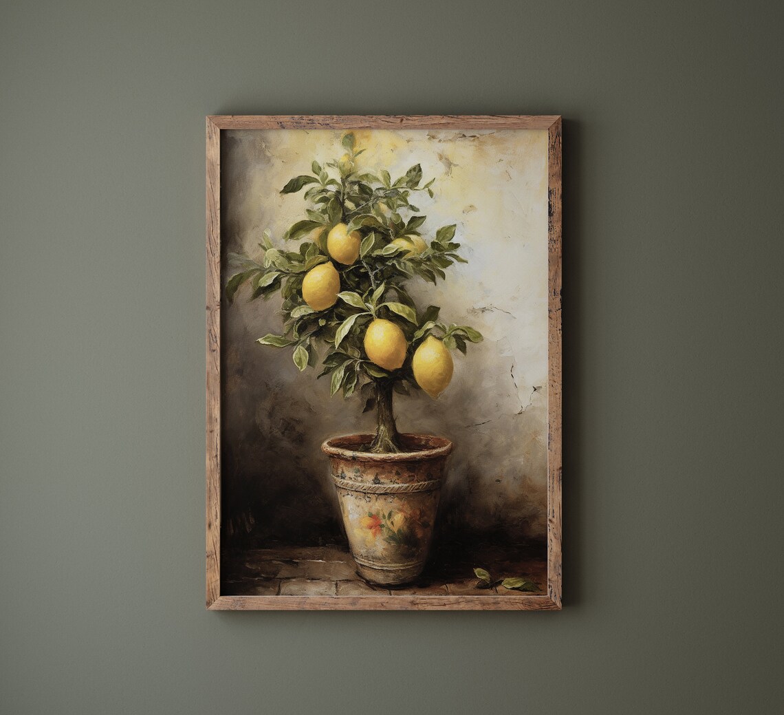 Lemon Tree Vintage Farmhouse Kitchen Art Print - Image 3