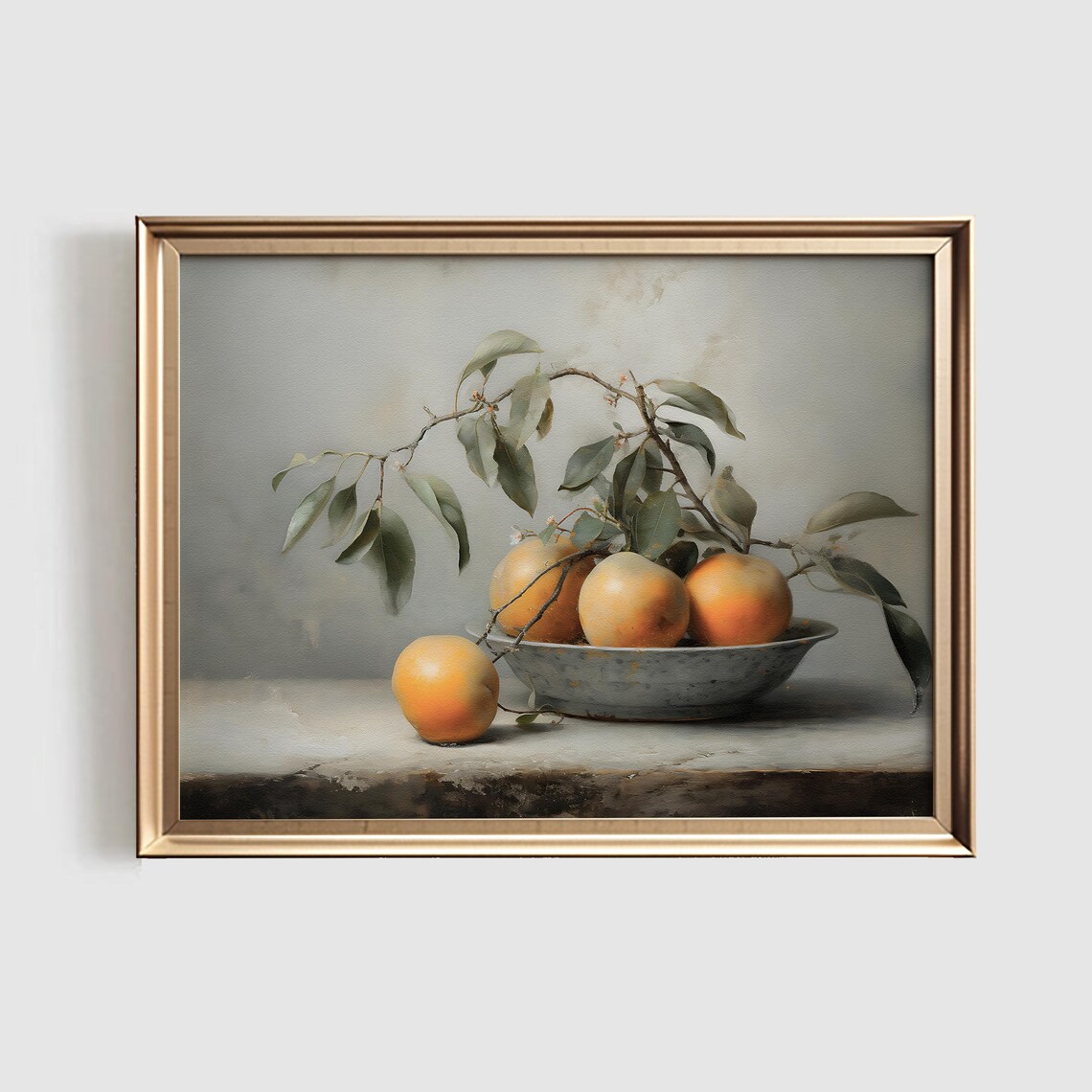Kitchen Still Life Painting, Vintage Farmhouse Art Print
