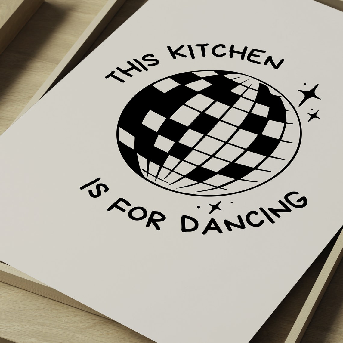 This Kitchen Is for Dancing Disco Ball Funny Kitchen Quote Poster - Image 2