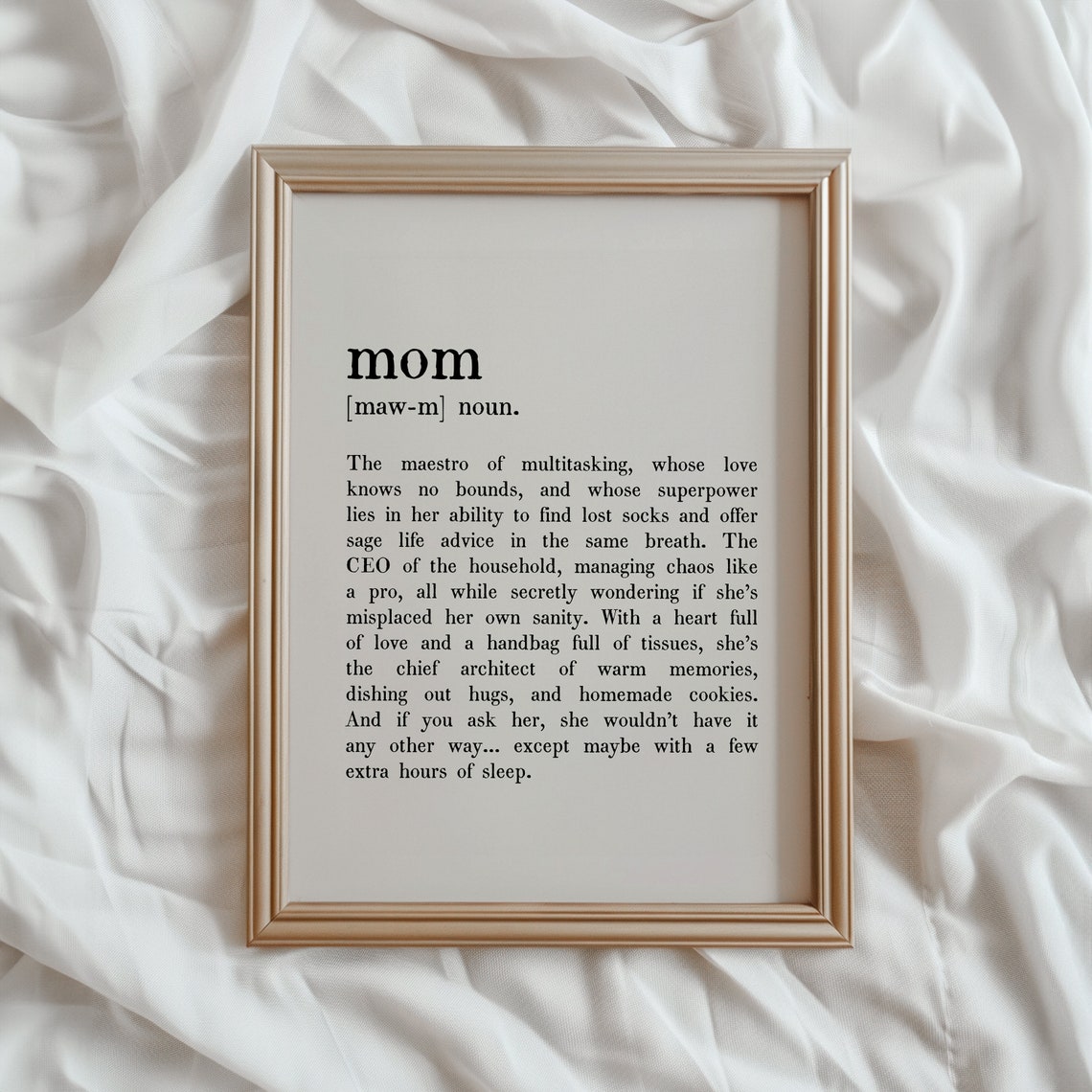 Funny Mom Dictionary Definition Typography Humor Gift Poster