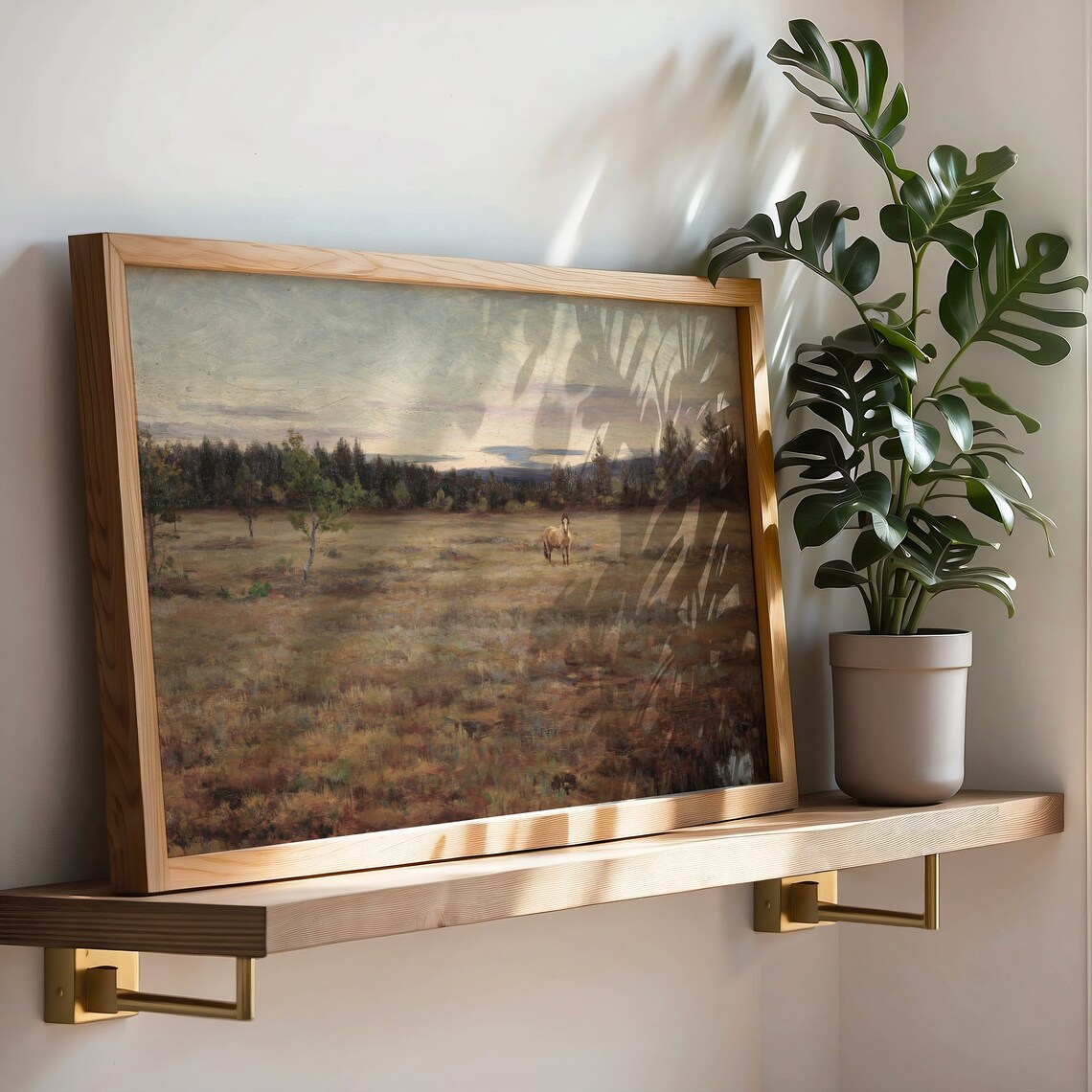 Country Landscape Horse Art Print, Farmhouse Vintage Style - Image 3